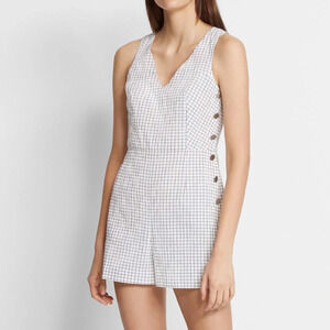Club Monaco Cadhell White and Navy Checkered Romper Size 4